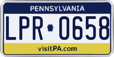 PA license plate LPR0658
