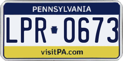 PA license plate LPR0673