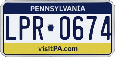 PA license plate LPR0674