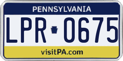 PA license plate LPR0675