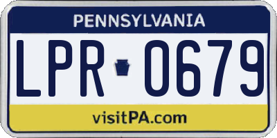 PA license plate LPR0679