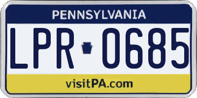 PA license plate LPR0685