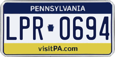 PA license plate LPR0694