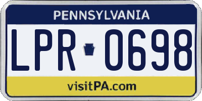 PA license plate LPR0698