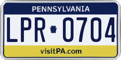PA license plate LPR0704