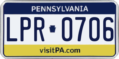 PA license plate LPR0706