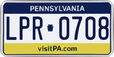 PA license plate LPR0708