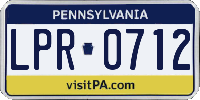 PA license plate LPR0712
