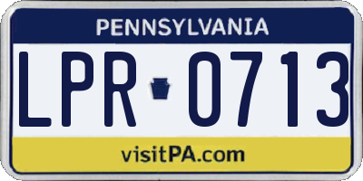 PA license plate LPR0713