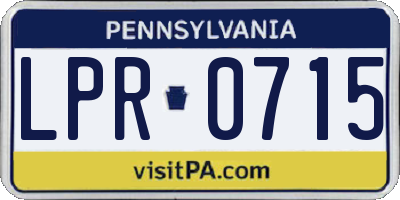 PA license plate LPR0715