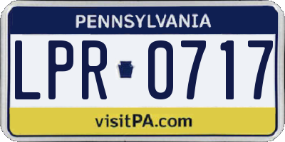 PA license plate LPR0717