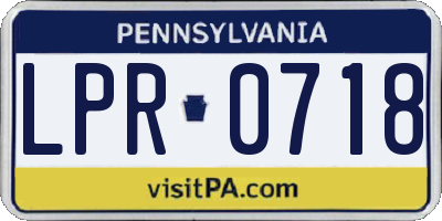 PA license plate LPR0718