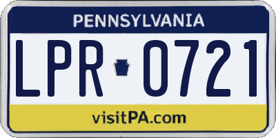 PA license plate LPR0721