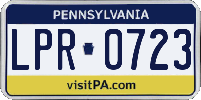 PA license plate LPR0723