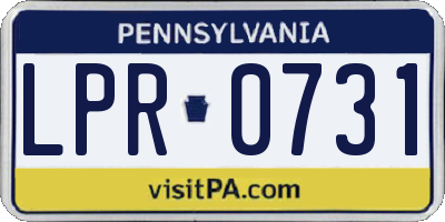 PA license plate LPR0731