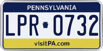 PA license plate LPR0732