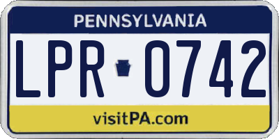 PA license plate LPR0742