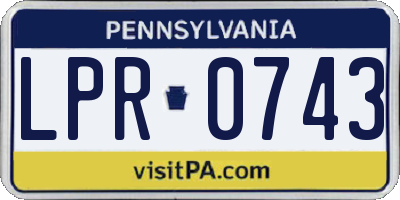 PA license plate LPR0743