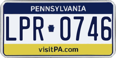 PA license plate LPR0746