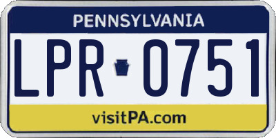 PA license plate LPR0751