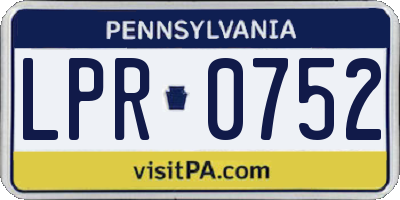 PA license plate LPR0752