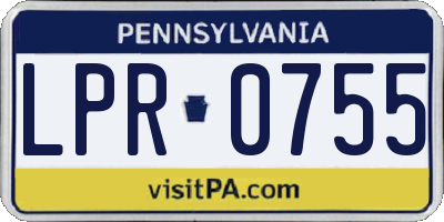 PA license plate LPR0755