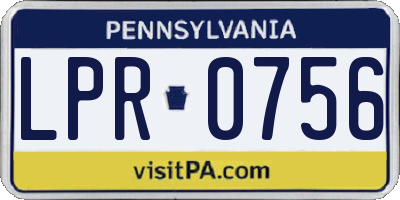 PA license plate LPR0756