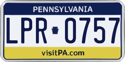 PA license plate LPR0757
