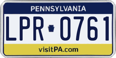 PA license plate LPR0761