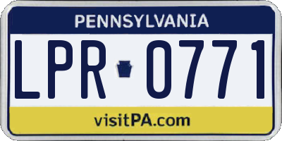 PA license plate LPR0771