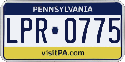 PA license plate LPR0775