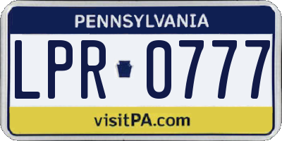 PA license plate LPR0777