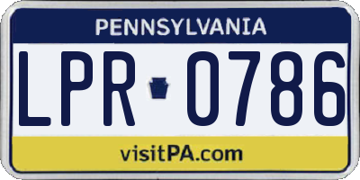 PA license plate LPR0786
