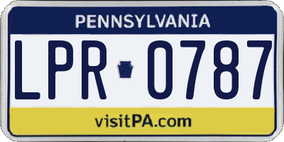 PA license plate LPR0787