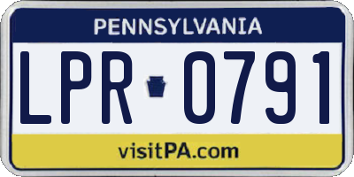 PA license plate LPR0791