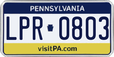 PA license plate LPR0803