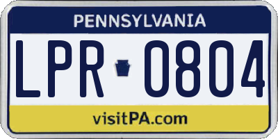 PA license plate LPR0804