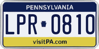 PA license plate LPR0810