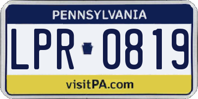 PA license plate LPR0819