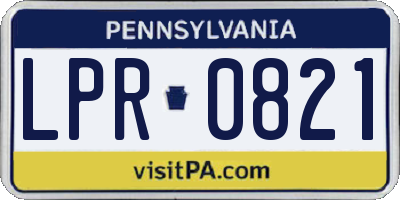 PA license plate LPR0821