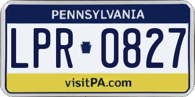 PA license plate LPR0827