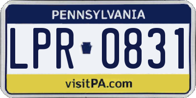 PA license plate LPR0831