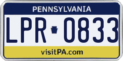PA license plate LPR0833