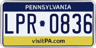 PA license plate LPR0836