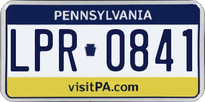 PA license plate LPR0841