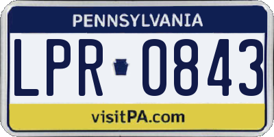 PA license plate LPR0843