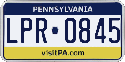 PA license plate LPR0845