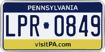 PA license plate LPR0849