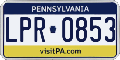 PA license plate LPR0853