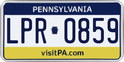 PA license plate LPR0859